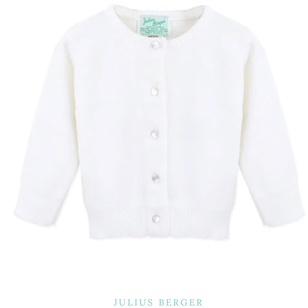 White Julius Berger button cardigan. Size 3T